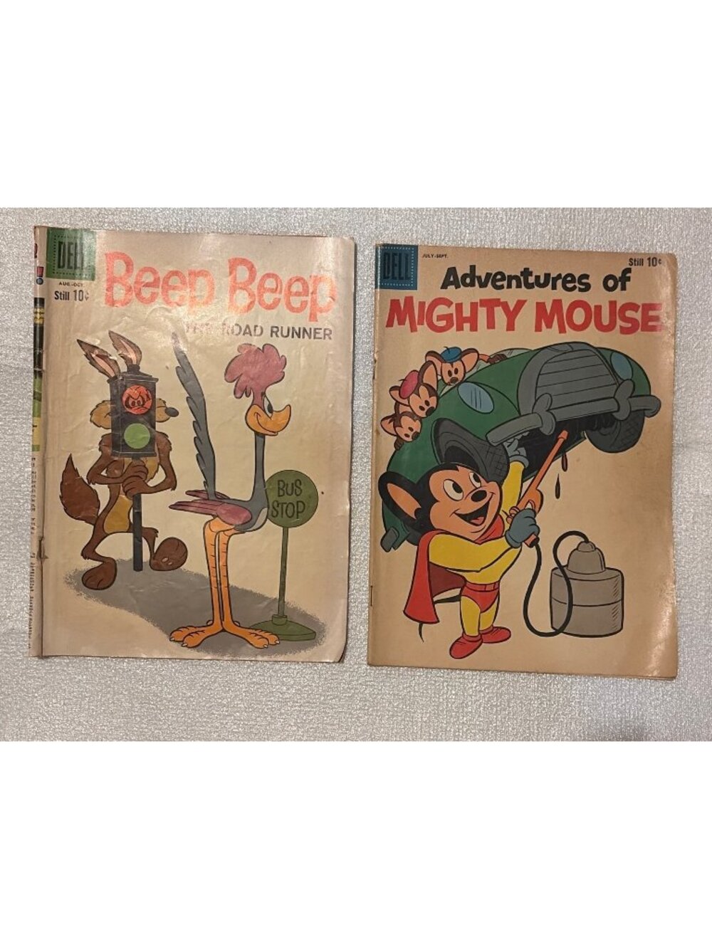 Vintage Dell Comics Lot Beep Beep Road Runner & Adventures Of Mighty Mouse 1960s
